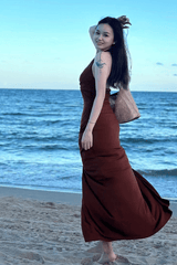 Sleeveless Halter Slit Maxi Sheath Dress image 3