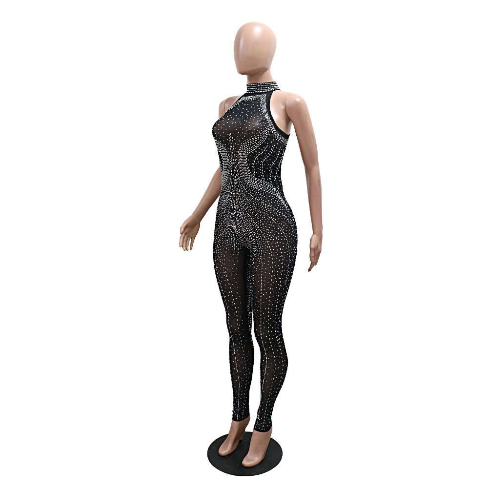 Illusion Sheer Rhinestone Jumpsuit image 2