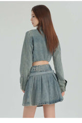 Cute Cropped Jacket and Skirt Set image 2