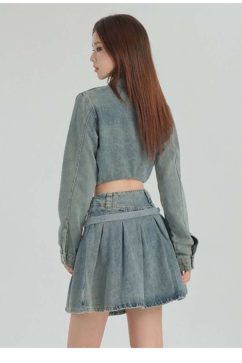 Cute Cropped Jacket and Skirt Set image 2