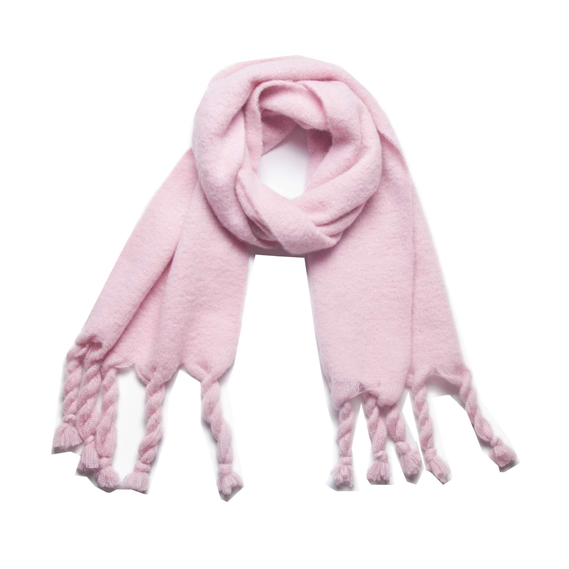 Tasselled Border Cosy Everyday Scarves - Pink image