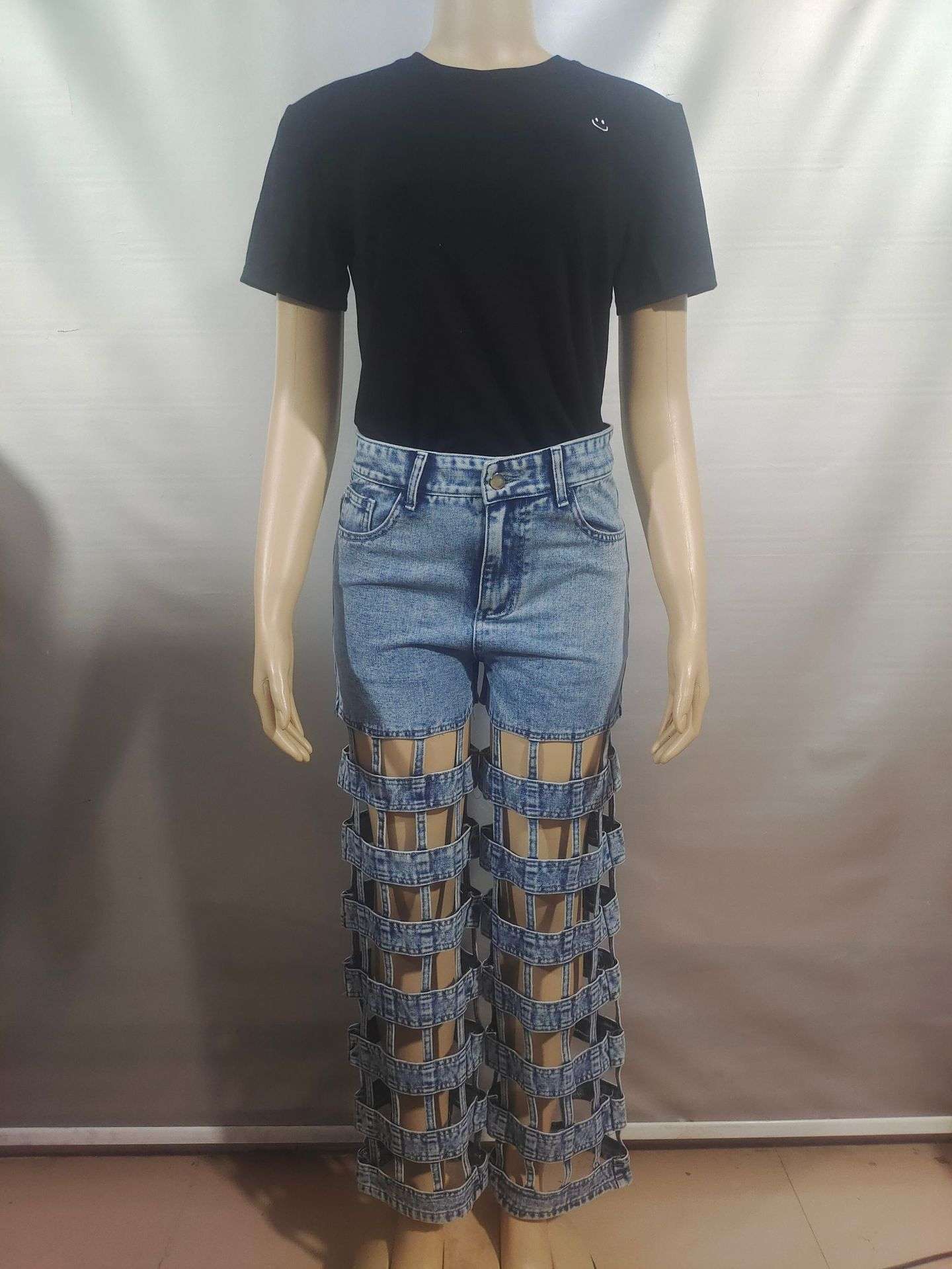 Trendy Cut-Out Distressed Jeans image 6