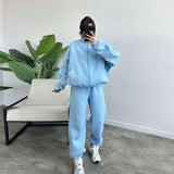 Hoodies Sweatshirt Jogger Sets - S, Blue Coral image