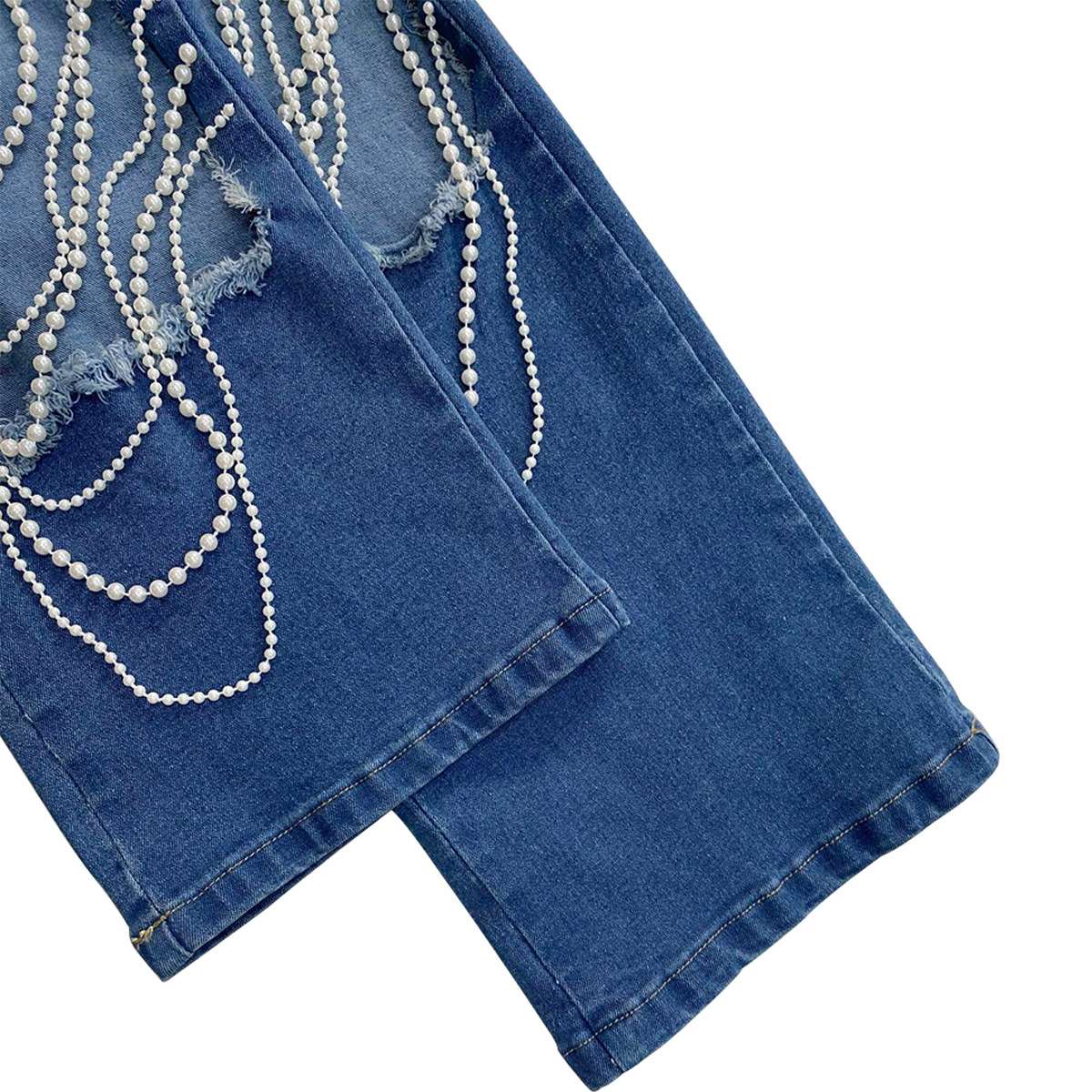 Embellished Wide-Leg Ripped Jeans image 4