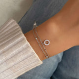 Silver Chain Bracelet with Crystals image 4