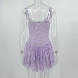 Corset Dress with Sheer Skirt image 6