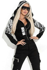 Athletic Tracksuit with Zipper Hoodie & Cargo Pants image 2