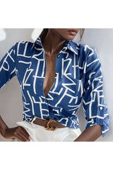Vintage Pattern Button Down Shirts Tops image 1