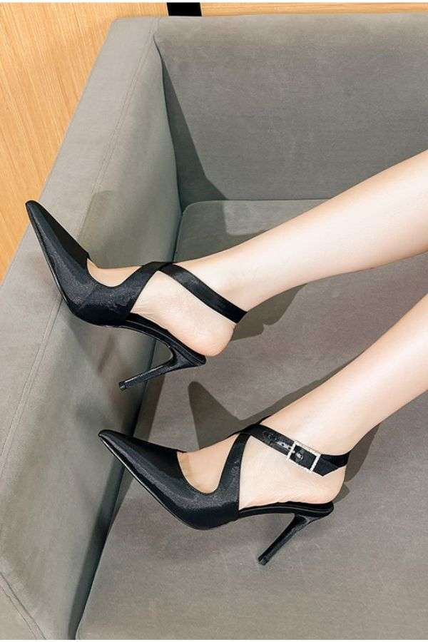 High Heels Cross Ankle Buckle Pumps image 0
