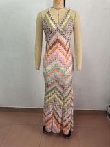 Colorful Chevron Maxi Dress image 6