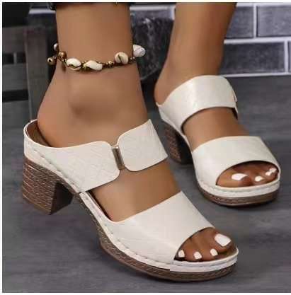 Open Toe Chunky Dress Sandals image 0