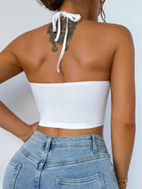 Cutout Halter Crop Top image 3