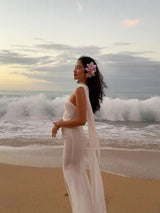 Elegant White Cut-Out Maxi Dress image 3