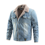 Winter Fleece Fashion Shawl Collar Jacket Casual Coat - M, Light Blue image