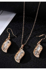 Korean Bridal Geometric earrings and necklace Set image 0