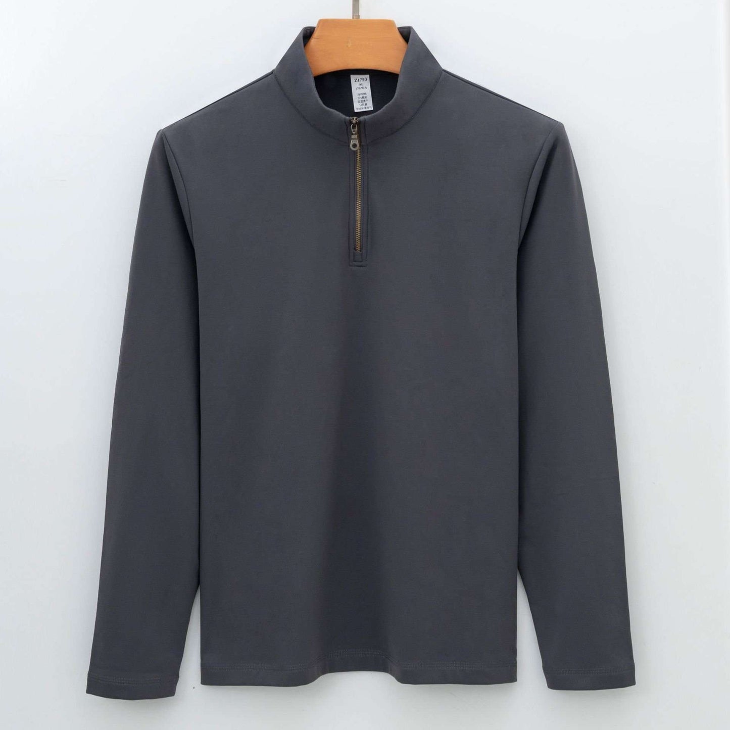 Oversized Fit Sweatshirt with Zip - XL, Dark Grey image