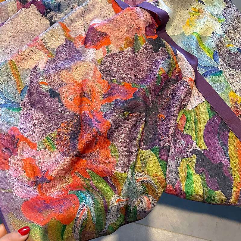 Retro scarf double-sided print scarf image 4