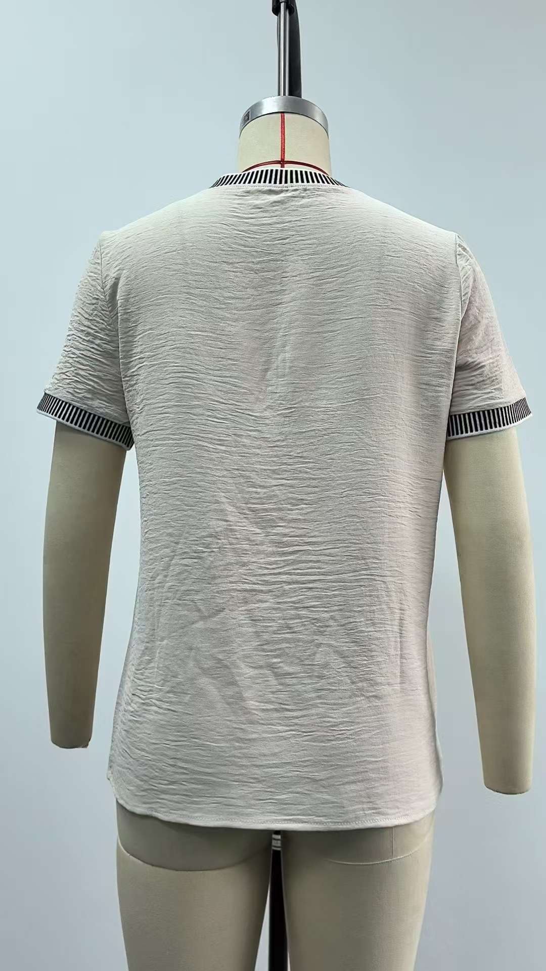 Textured Short-Sleeve T-Shirt with Trim image 6