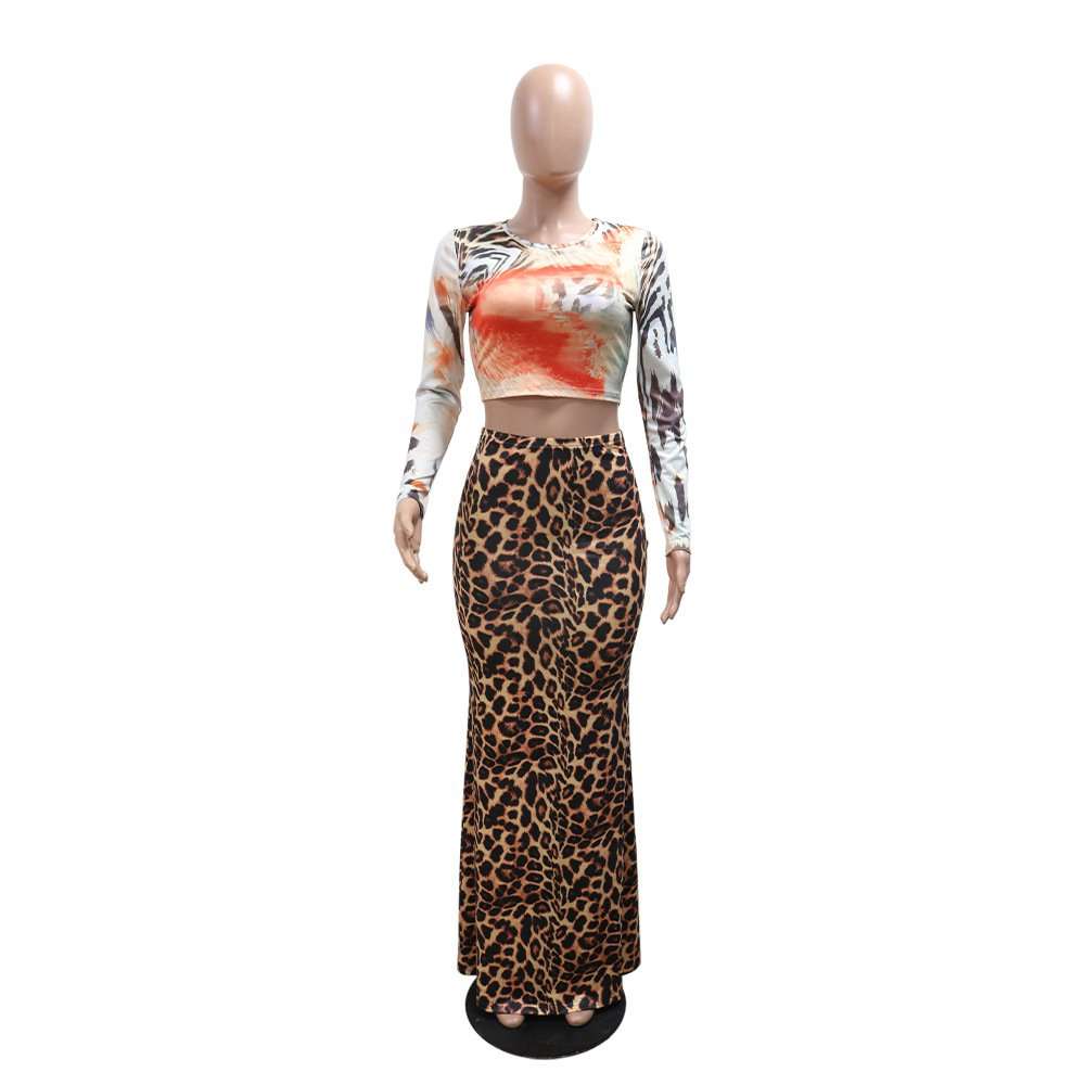 Leopard Print Maxi Skirt with Top image 2
