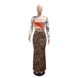 Leopard Print Maxi Skirt with Top image 2