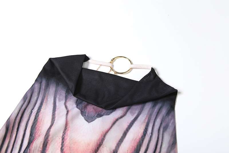 Elegant Tie-Dye Maxi Dress with Halter Neck image 2