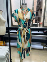 Abstract Geometric Print Midi Dress image 3