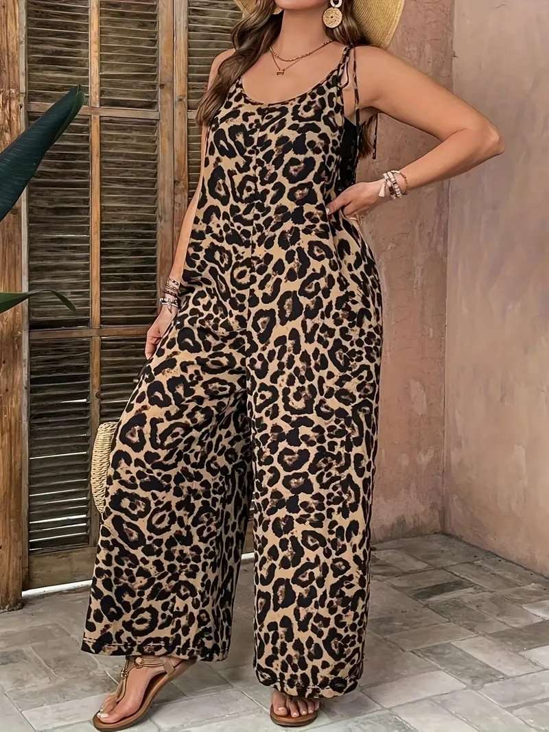 Leopard Print Sleeveless Jumpsuit image 4