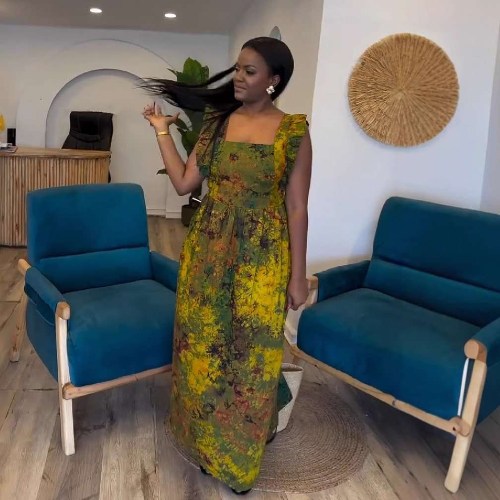 Multicolor Floral Maxi Dress - L, Multi Green image