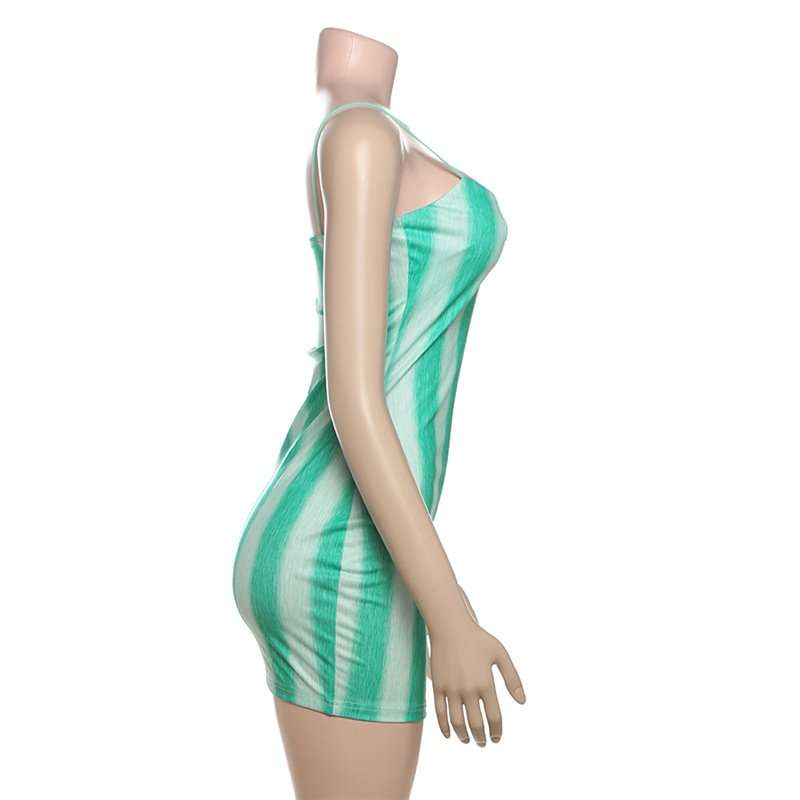 Striped Ribbed Knit Mini Dress image 5