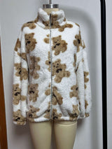 Cozy Teddy Bear Print Fleece Jacket image 7