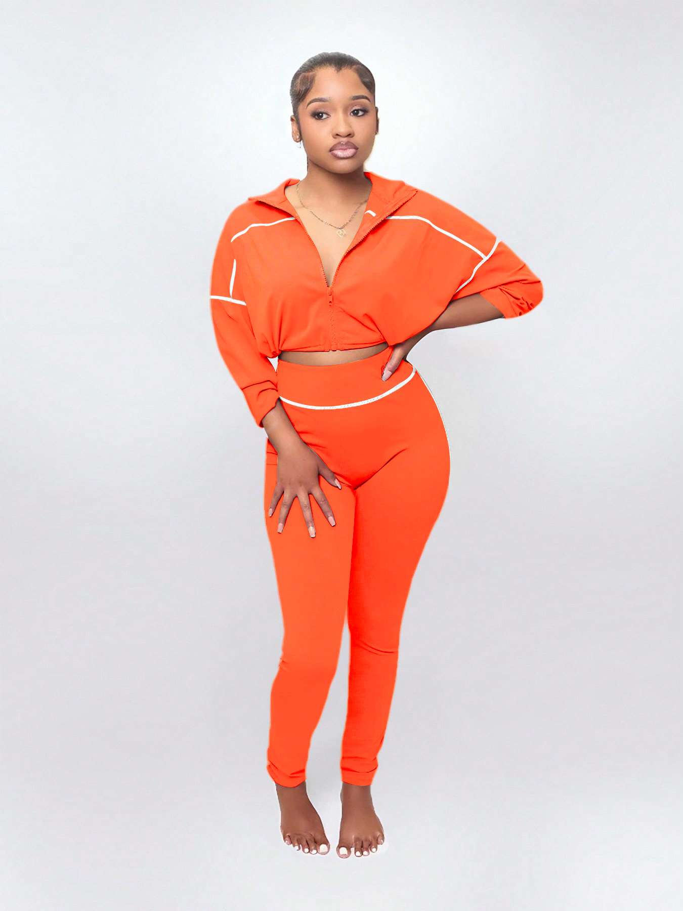 Stylish Activewear Set - L, Orange image