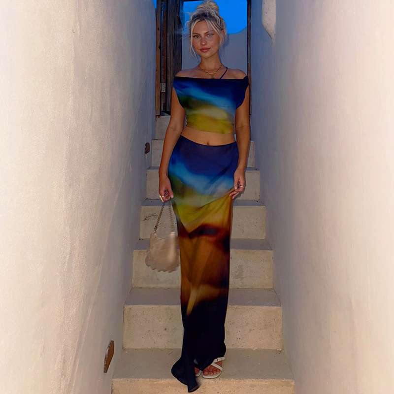 Vibrant Sunset Gradient Two-Piece Set image 6