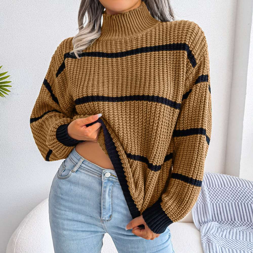 Striped Knit Pullover Sweater image 1
