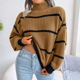 Striped Knit Pullover Sweater image 1