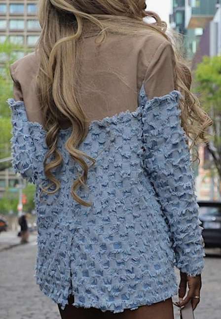 Checkerboard Plaid Patchwork Blazer Coat image 3