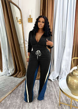 Sporty Tracksuit Set - L, Black image