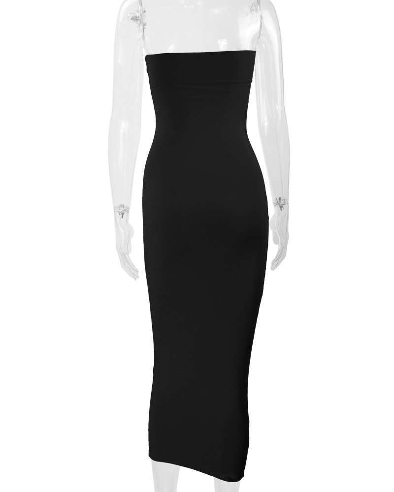 Classic Strapless Bodycon Midi Dress image 4