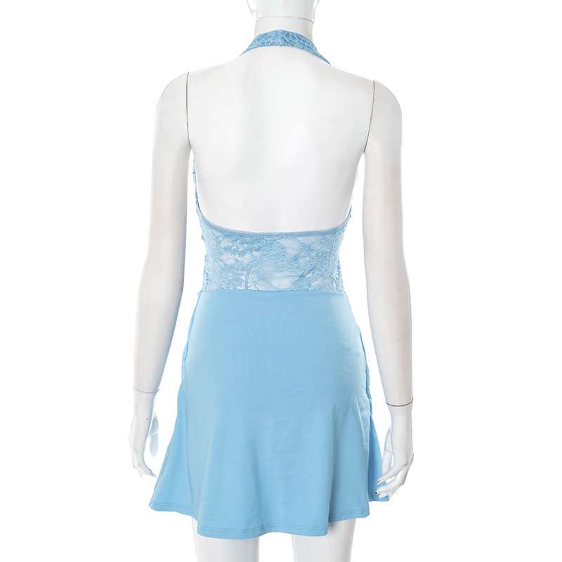 Lace Cut-Out Halter Dress image 4