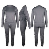 Sweatsuit Solid Color Pullover Fitness Outfits image 5