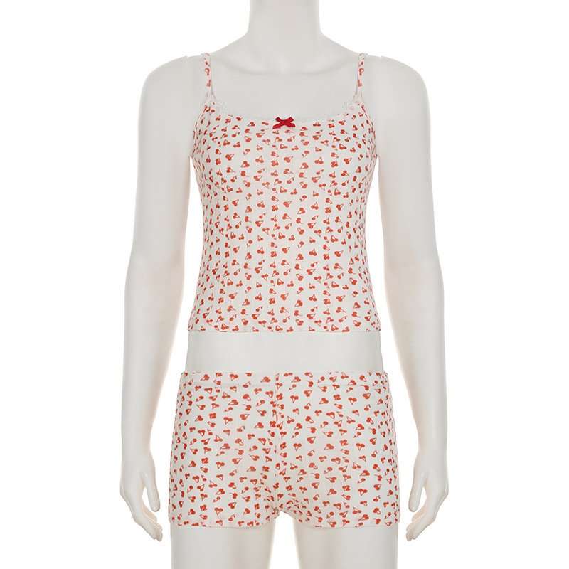 Cute Crop Cami & Shorts Lounge Set image 2