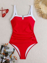 V-Wire Neckline One-Piece Swimsuit image 6