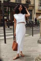 Crop Top and Midi Skirt Set image 0