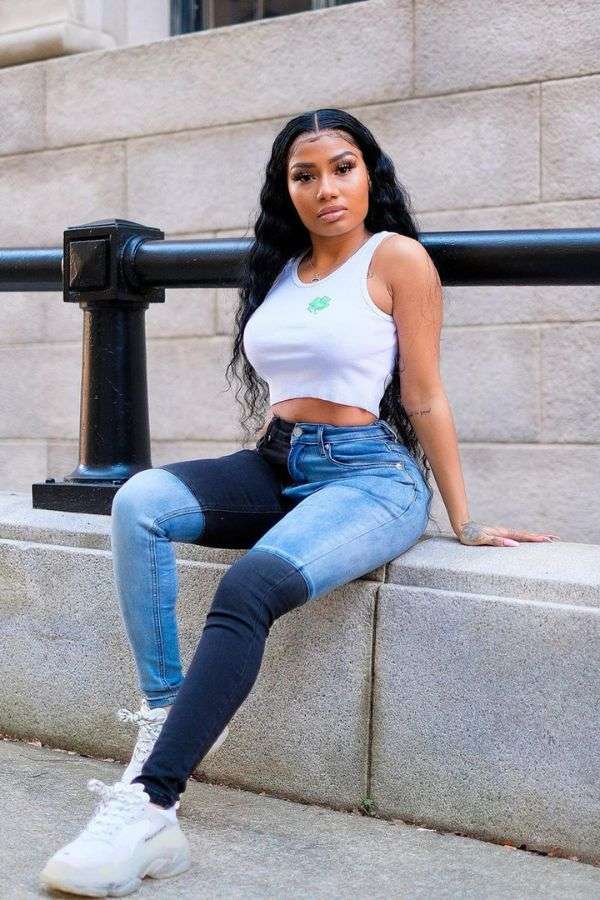 Color Block Patchwork Skinny Jeans - M, Multi Dark Blue image