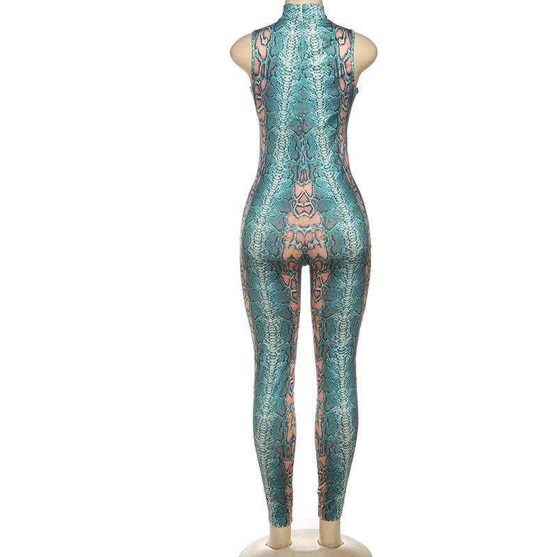 Snake Print Sleeveless Jumpsuit image 3