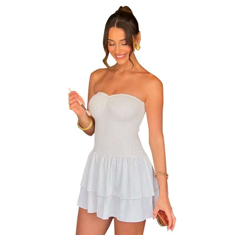 Strapless Ruffled Mini Dress image 2