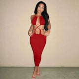 Cut-Out Halter Neck Bodycon Midi Dress image 3