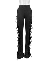 Fringe Elastic High Waisted Tassel Pants image 6