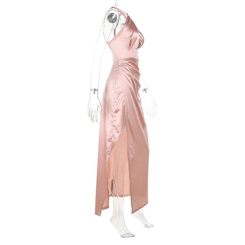 Halter Neck Dress with Side Slit image 3