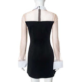 Chic Contrast Collar Mini Dress image 3