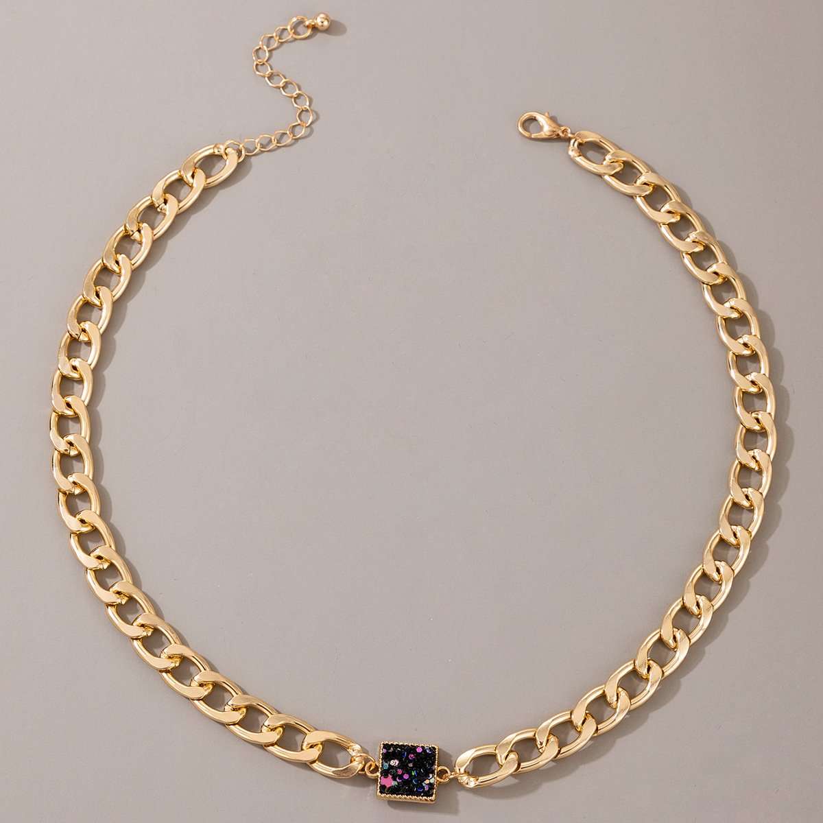 Chunky Chain Necklace with Pendant image 2